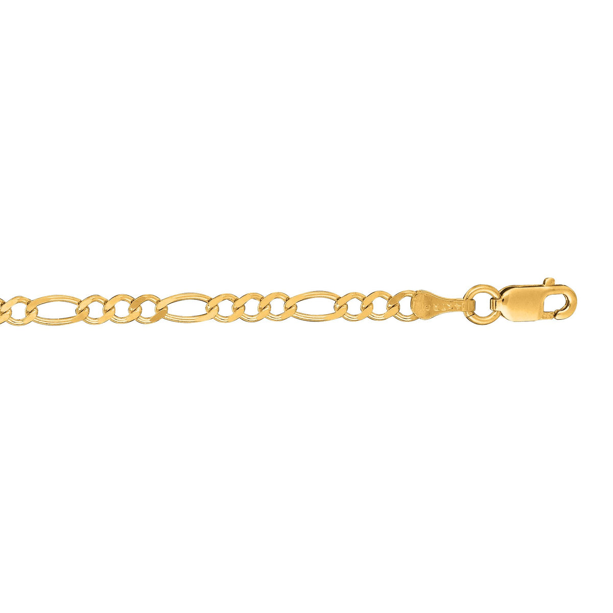 Men's 14k Solid Yellow Gold Figaro 4.7mm Chain Necklace - gold