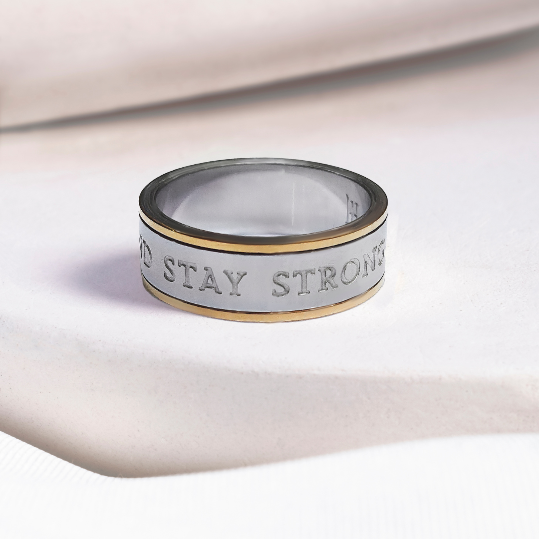 Hashem Loves Stay Strong Ring – Hebrew Spinner Jewelry | THJ – The